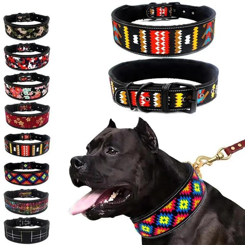 Reflective Adjustable Dog Collar with Buckle for Small Large Dogs