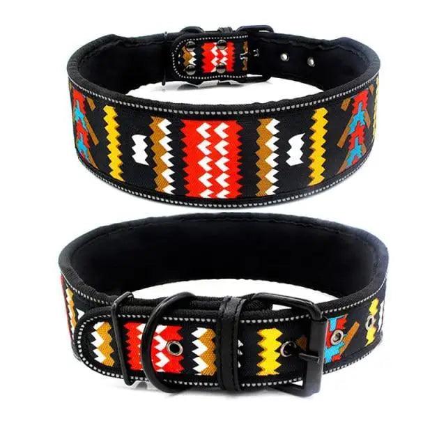 Reflective Adjustable Dog Collar with Buckle for Small Large Dogs