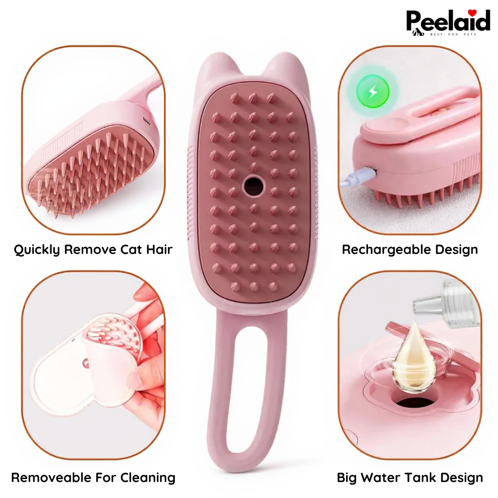Steam Pet Grooming Brush for Dogs Cats Hair Removal Tool