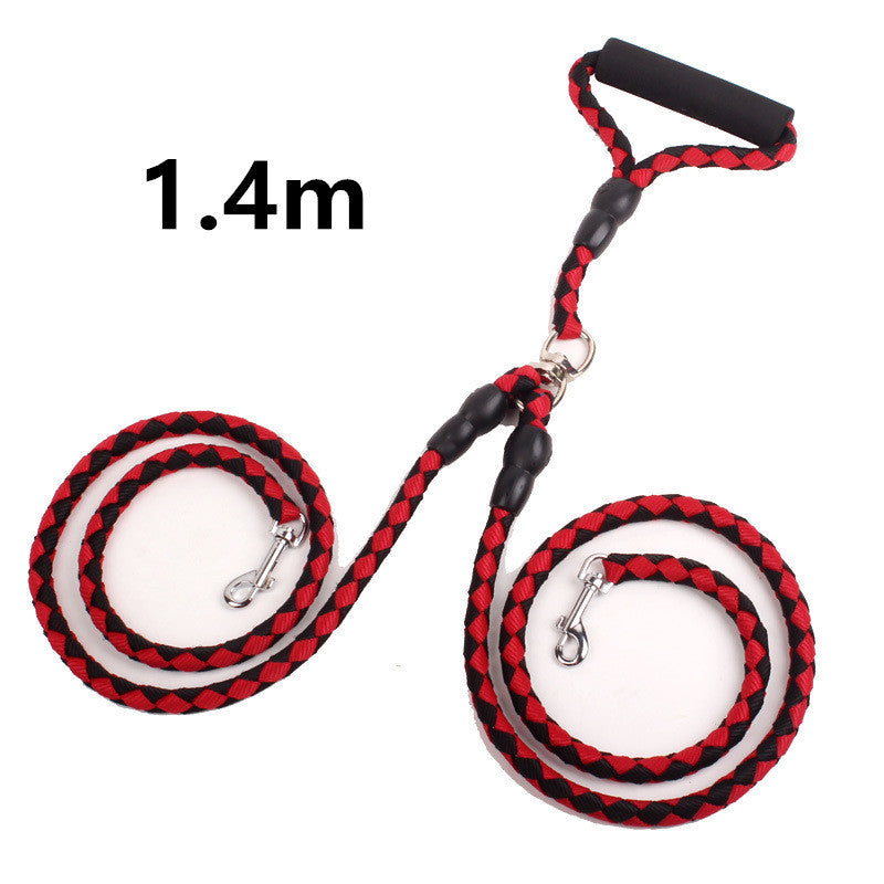 Double Ended Dog Traction Rope Leash for Walking Two Dogs