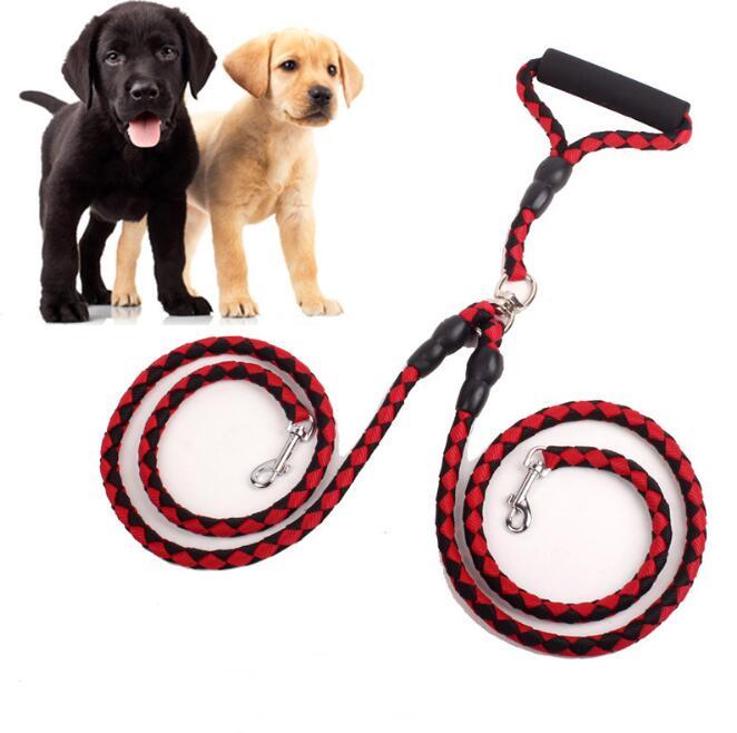 Double Ended Dog Traction Rope Leash for Walking Two Dogs