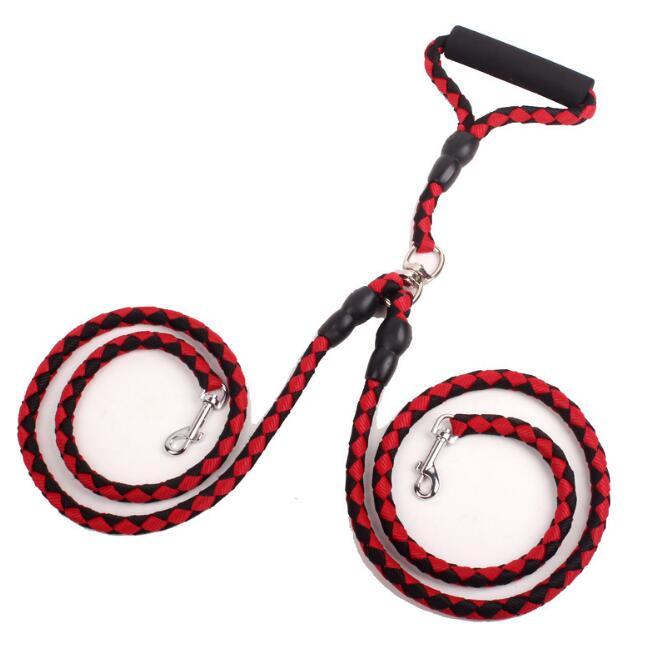 Double Ended Dog Traction Rope Leash for Walking Two Dogs