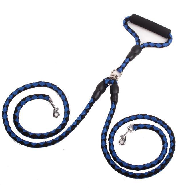 Double Ended Dog Traction Rope Leash for Walking Two Dogs