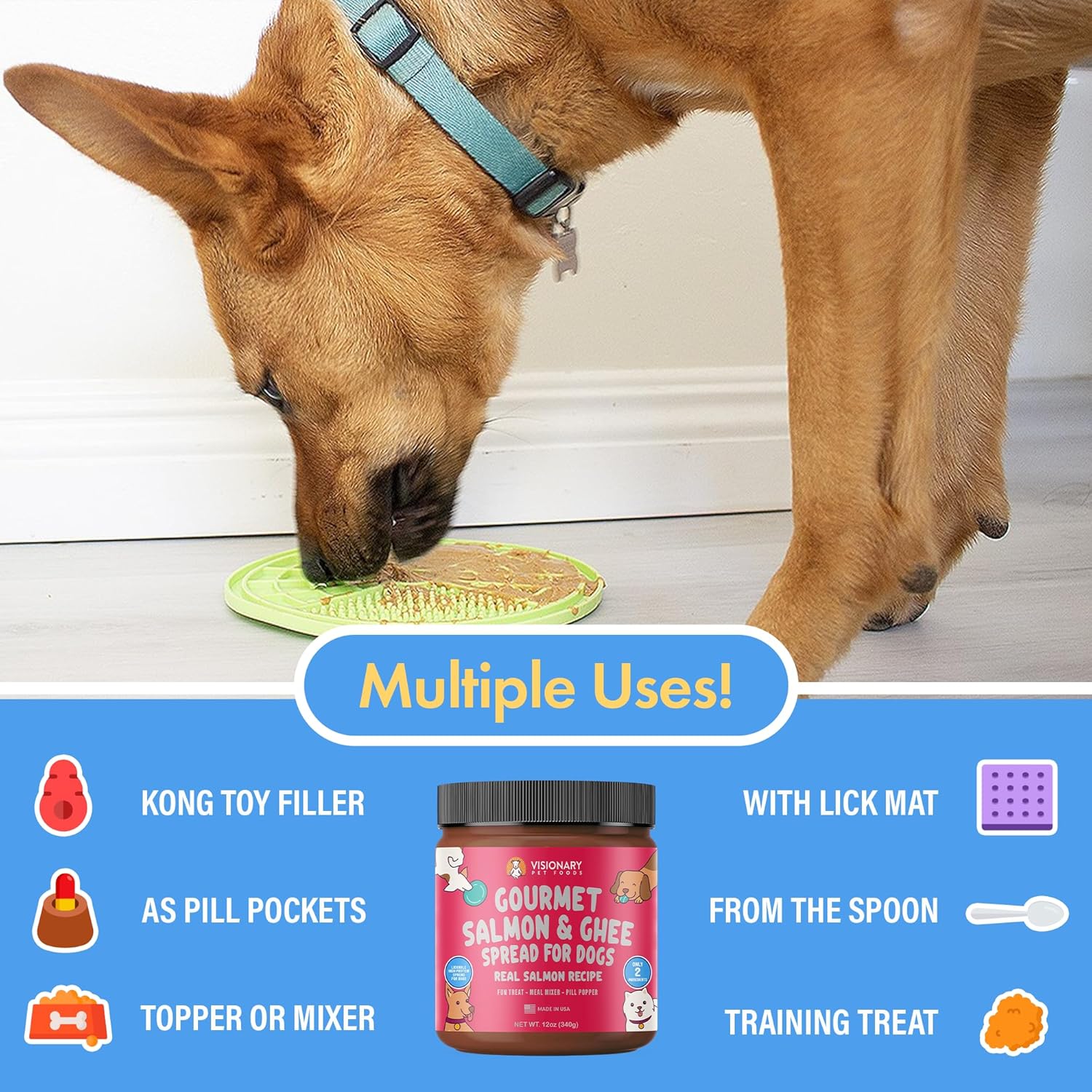 Salmon & Ghee Dog Meat Spread – High-Protein, Low-Carb Keto Treat | 12oz Jar