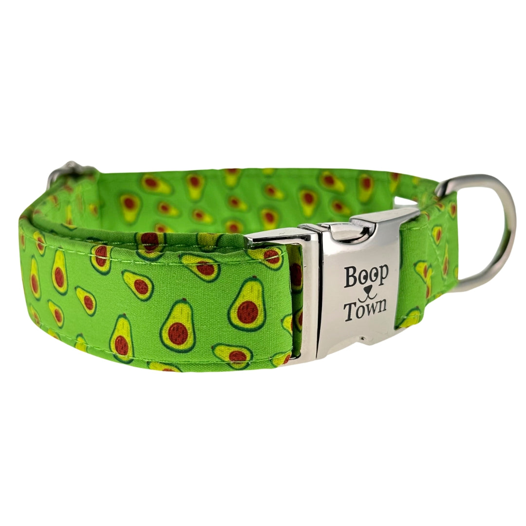 Boop Town Soft Cotton Dog Collar Adjustable Durable Gold Hardware