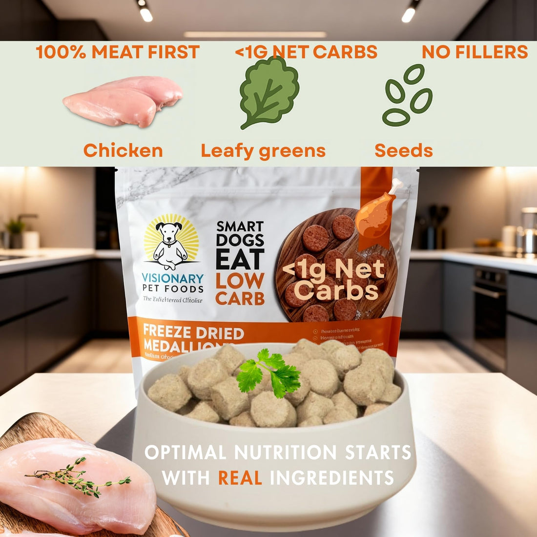 Freeze Dried Chicken Dog Food High Protein Grain Free