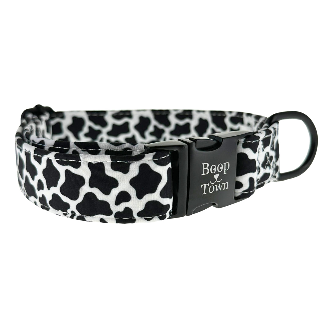 Boop Town Soft Cotton Dog Collar Adjustable Durable Gold Hardware