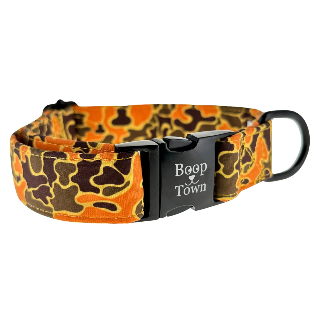 Boop Town Soft Cotton Dog Collar Adjustable Durable Gold Hardware