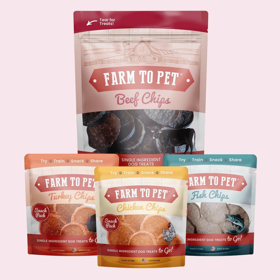 Puppy Packs 'n Snacks Dog Treat Starter Pack | Single-Ingredient