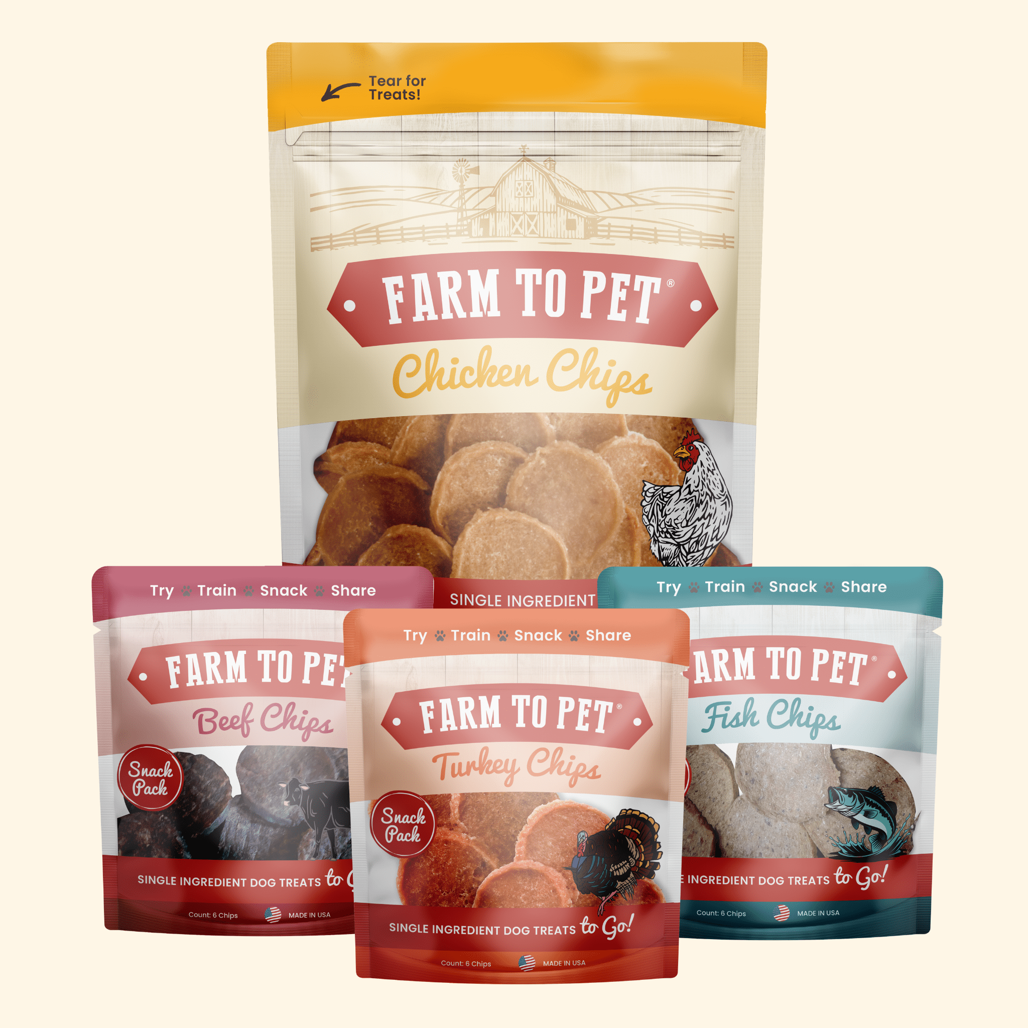 Puppy Packs 'n Snacks Dog Treat Starter Pack | Single-Ingredient