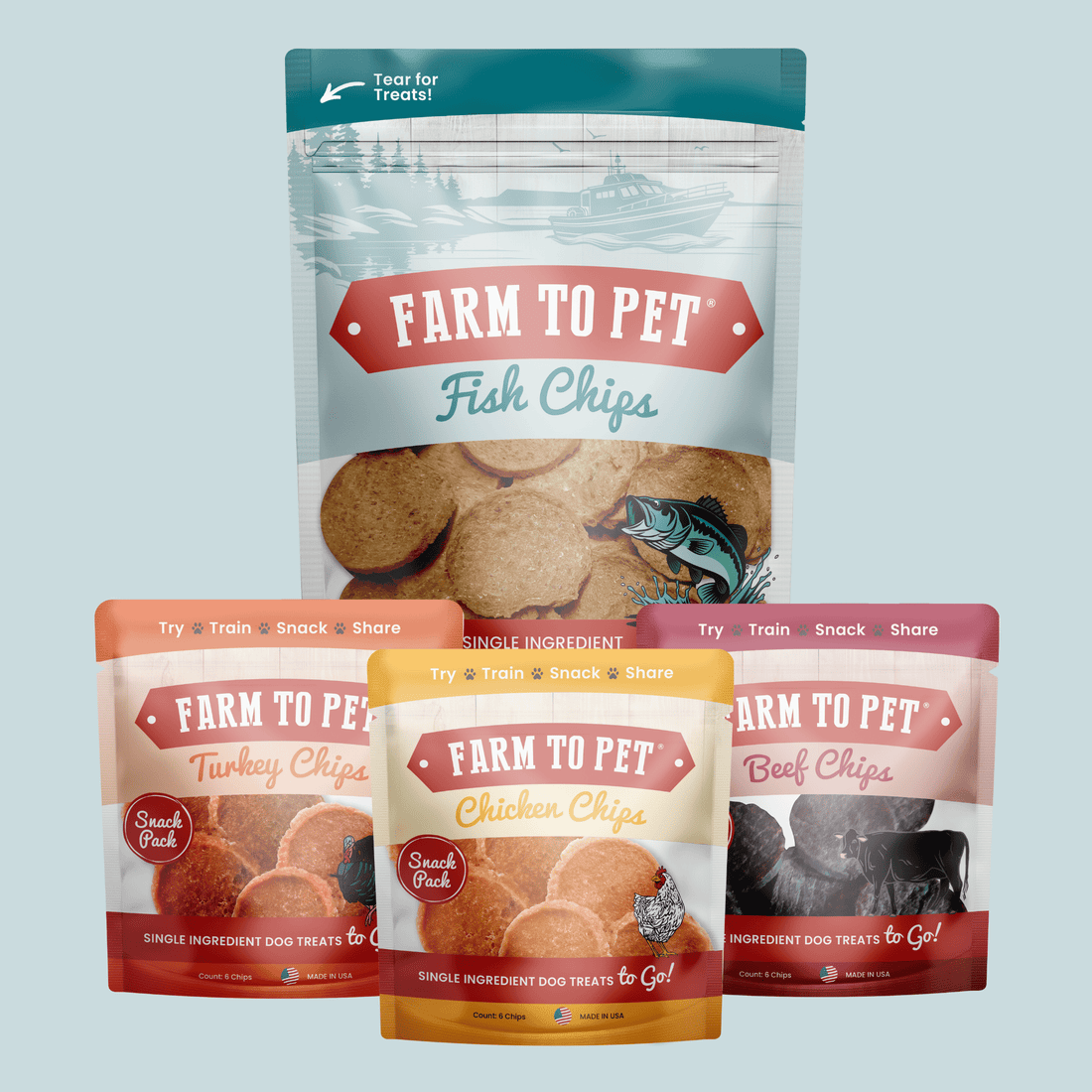 Puppy Packs 'n Snacks Dog Treat Starter Pack | Single-Ingredient