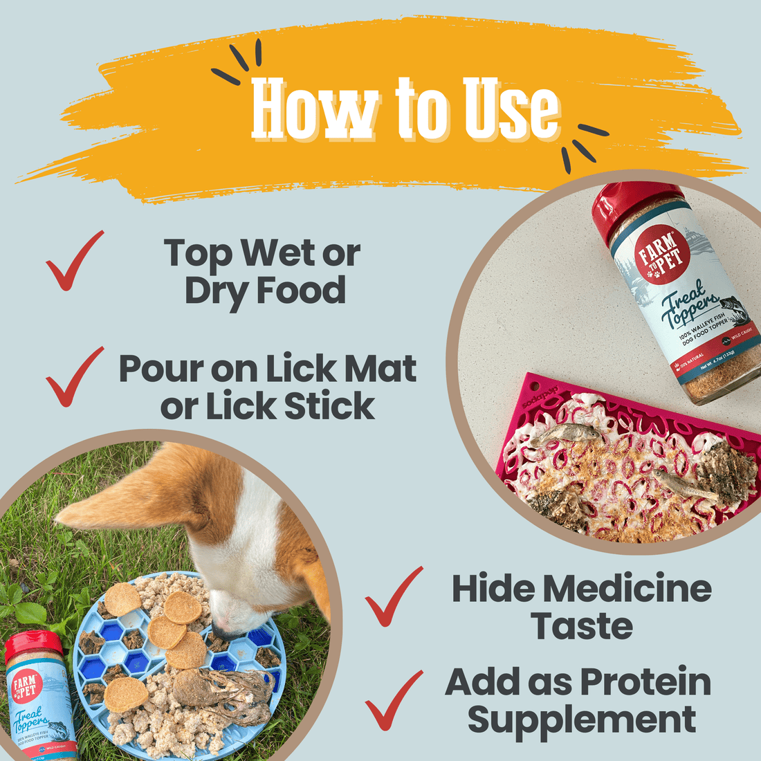 Treat Topper Fish Dog Food Topper | Low-Fat Meal Topper for Pets