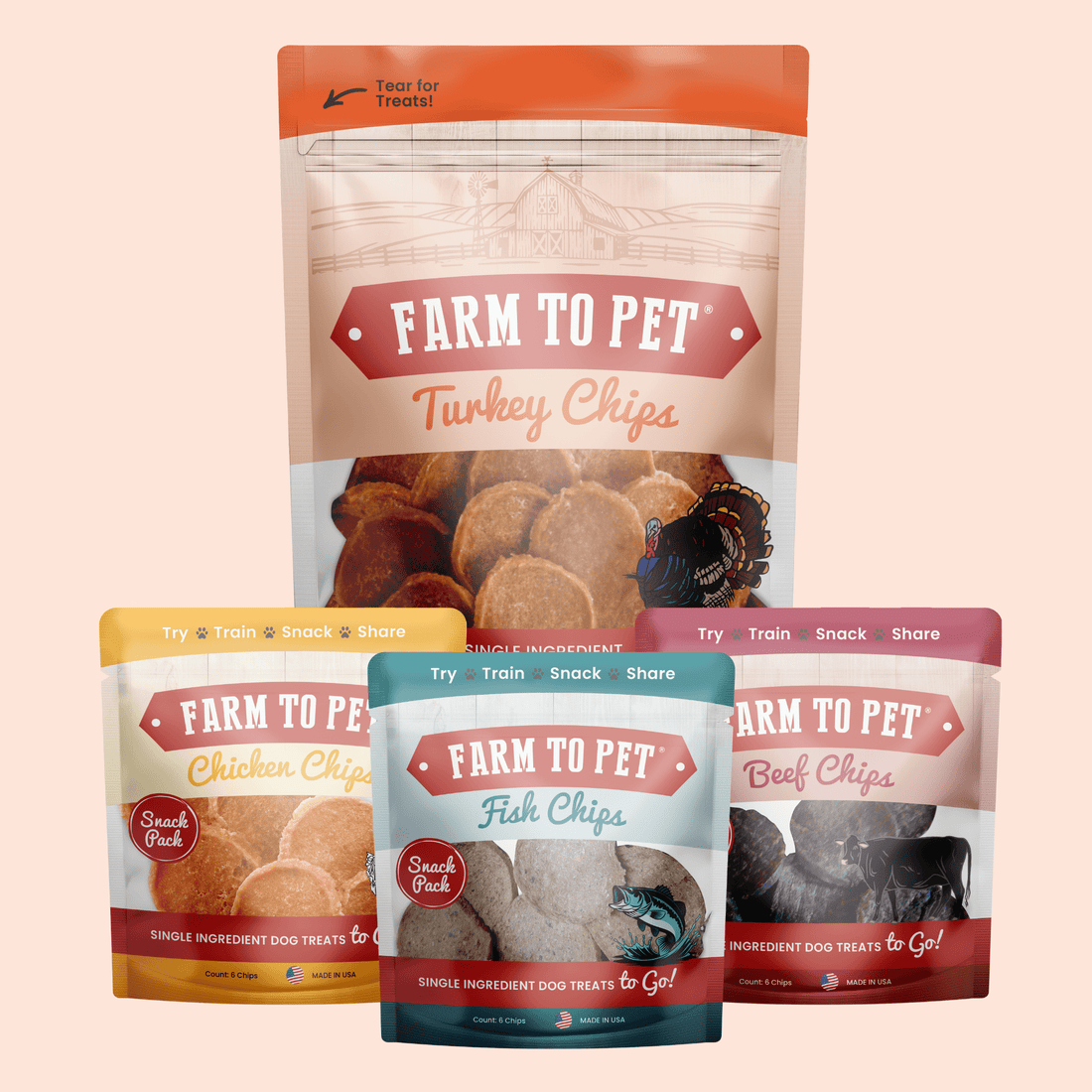 Puppy Packs 'n Snacks Dog Treat Starter Pack | Single-Ingredient