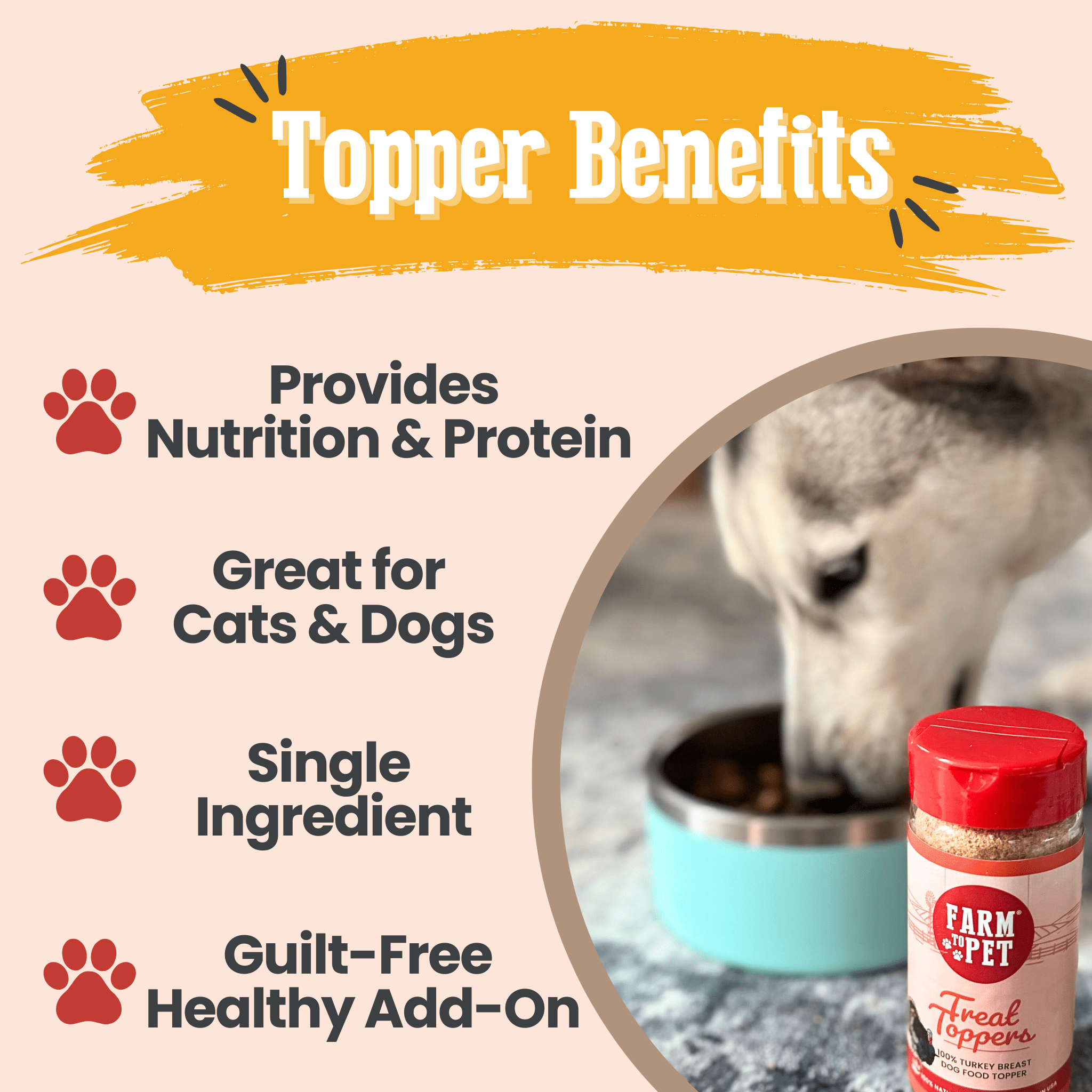 Treat Topper Turkey Dog Food | Healthy Meal Supplement for Dogs