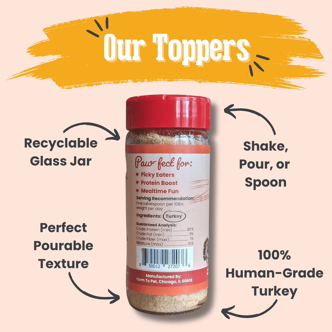 Treat Topper Turkey Dog Food | Healthy Meal Supplement for Dogs