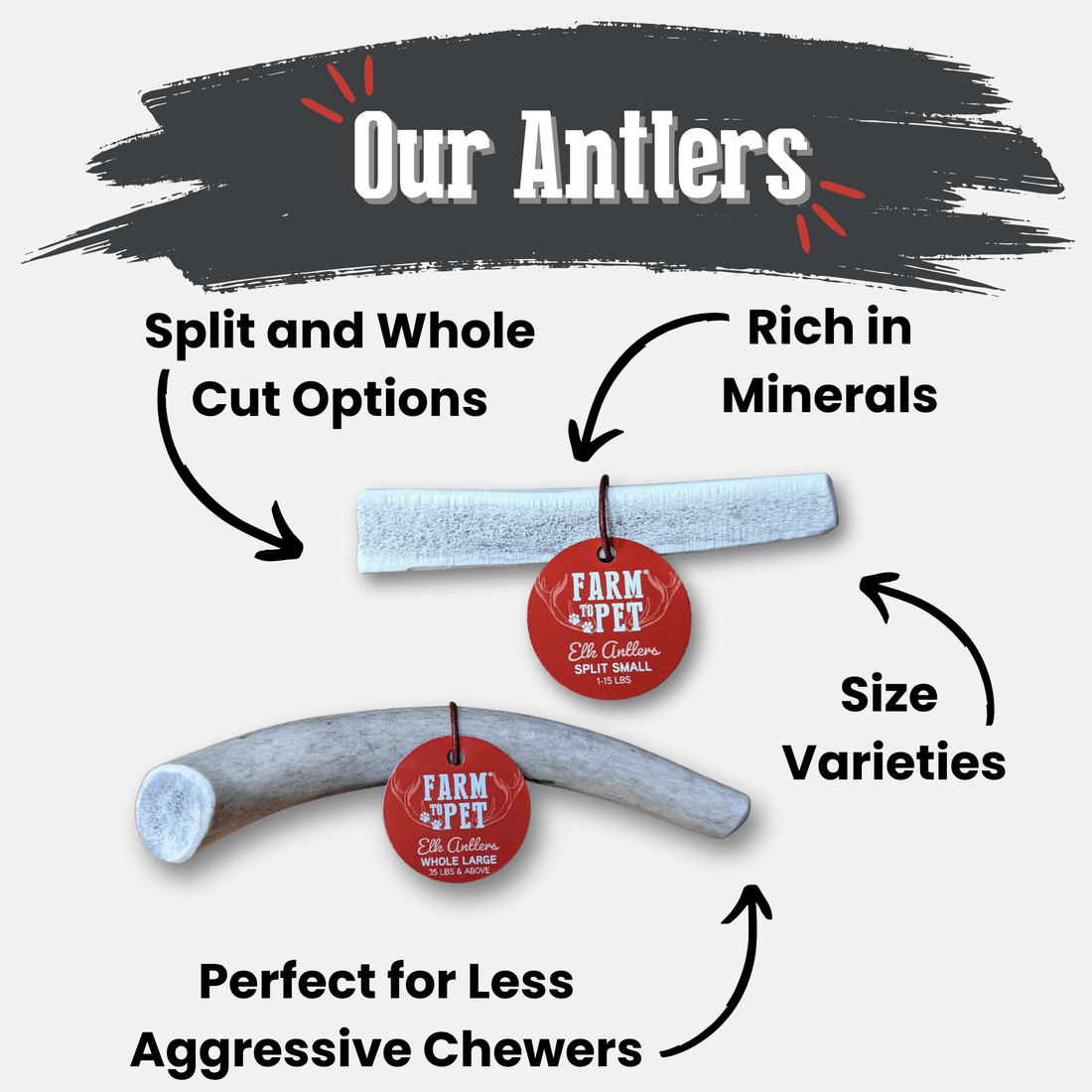 Elk Antler Dog Chews | All-Natural Whole and Split Chews for Dogs