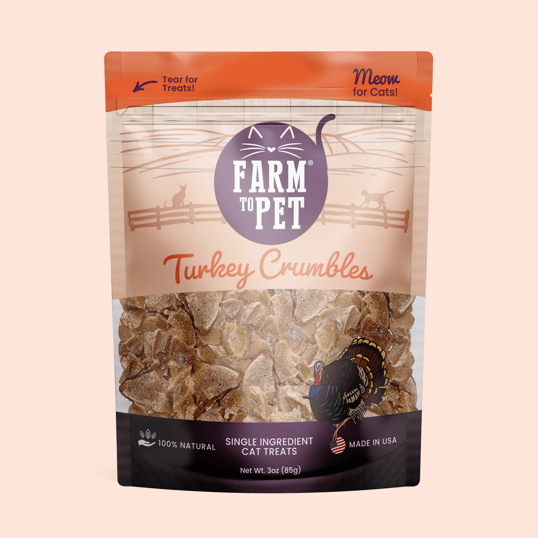 Turkey Crumbles for Cats | Grain-Free Treats