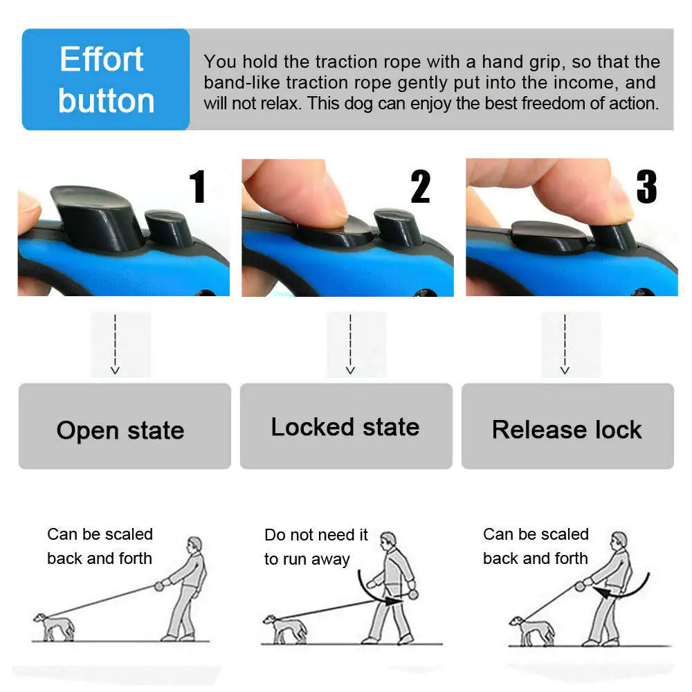 16.5FT Automatic Retractable Dog Leash for Walking Pets