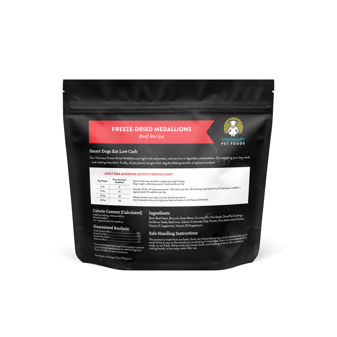 Freeze-Dried Beef Dog Food, High-Protein, Grain-Free Keto Recipe | 25oz Bag