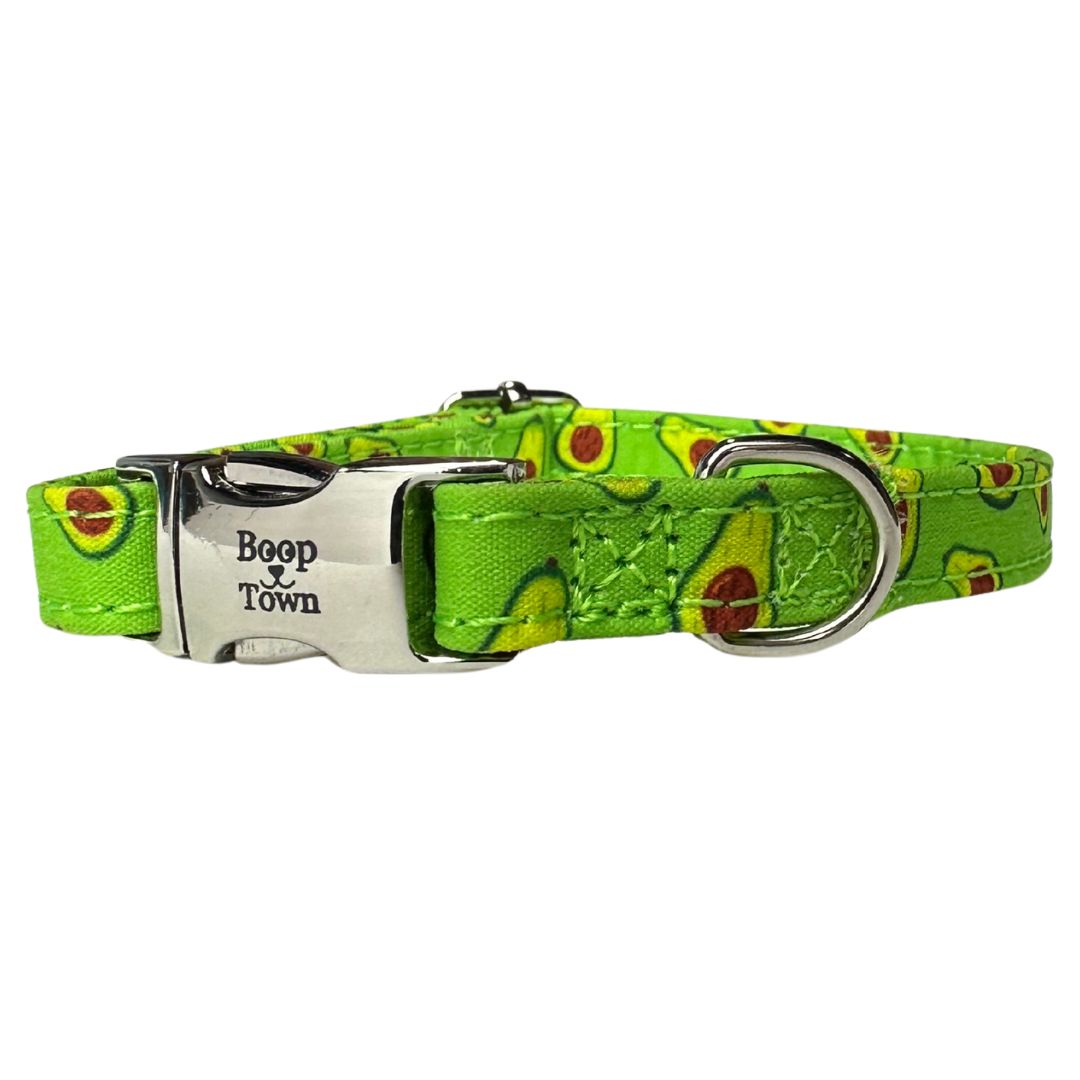 Boop Town Soft Cotton Dog Collar Adjustable Durable Gold Hardware