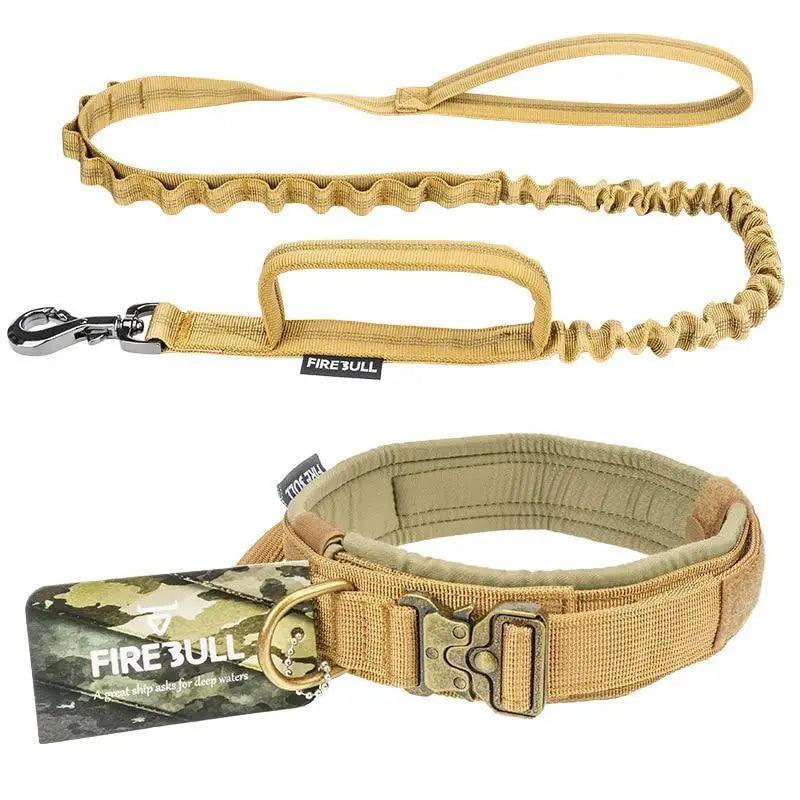 Adjustable Military Nylon Dog Collar Leash Set for Medium Large