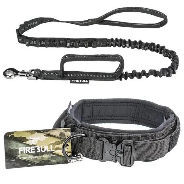 Adjustable Military Nylon Dog Collar Leash Set for Medium Large