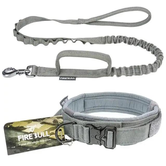 Adjustable Military Nylon Dog Collar Leash Set for Medium Large