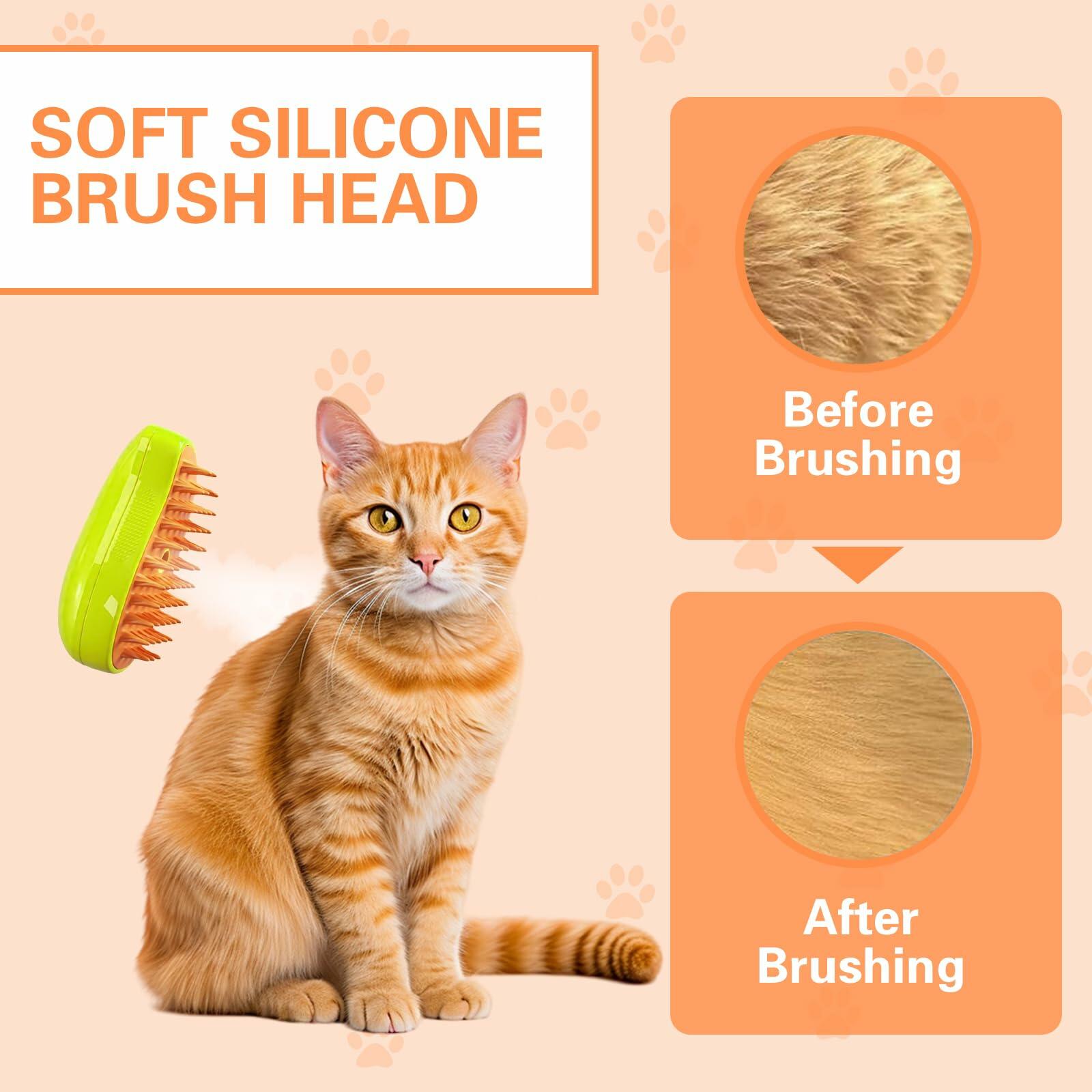 3 in 1 Steam Pet Grooming Brush Self Cleaning Hair