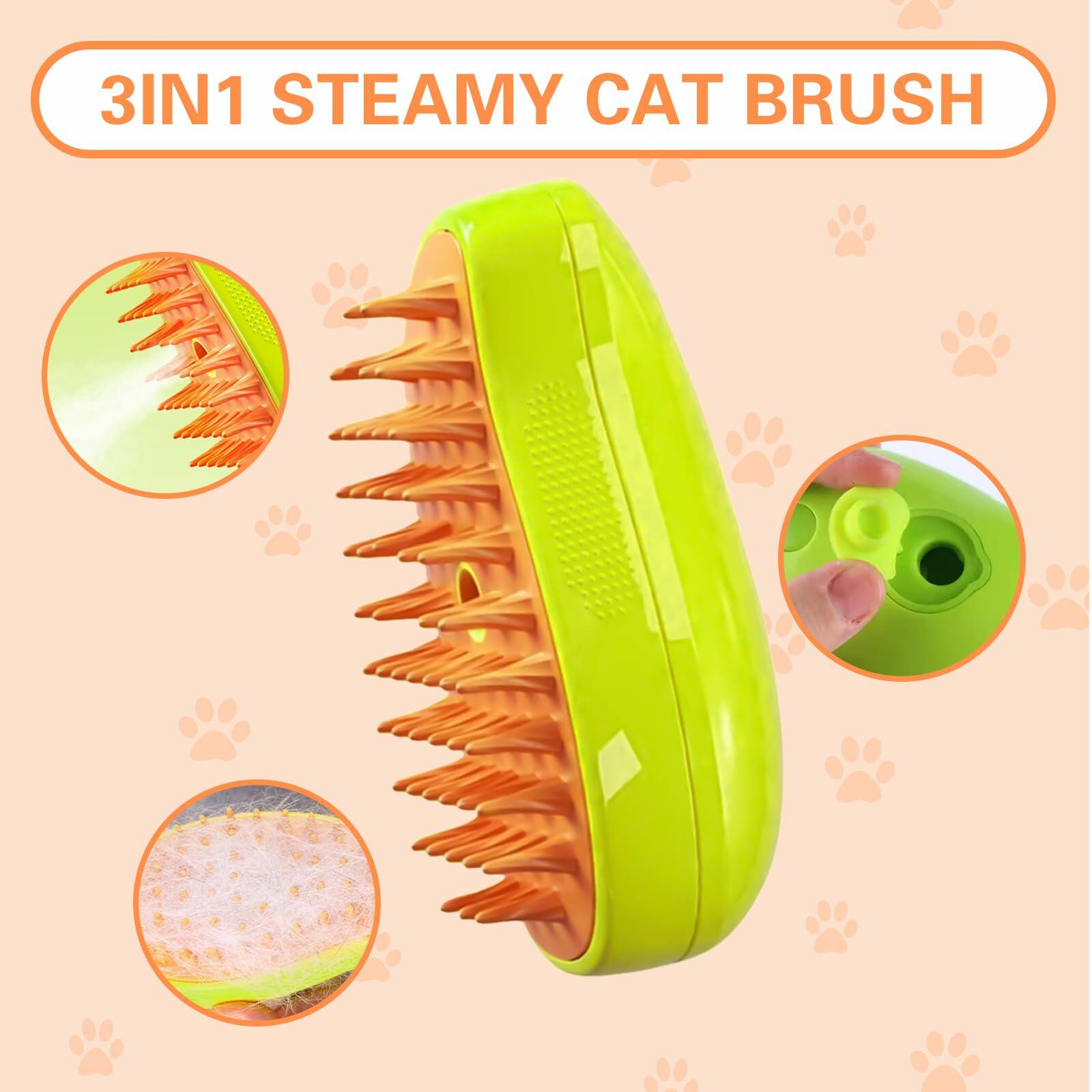 3 in 1 Steam Pet Grooming Brush Self Cleaning Hair