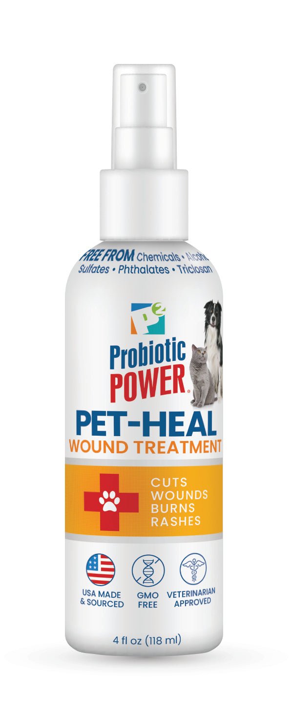 Pet-Heal Probiotic Wound Treatment Spray – Natural, Anti-Inflammatory Healing for Dogs & Cats, Veterinarian Approved, 4 oz