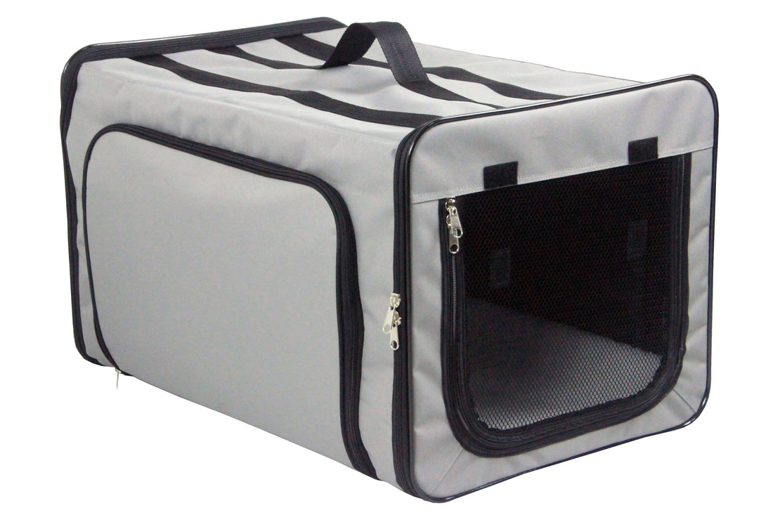 Capacious Dual Sided Expandable Folding Lightweight Pet Dog Crate