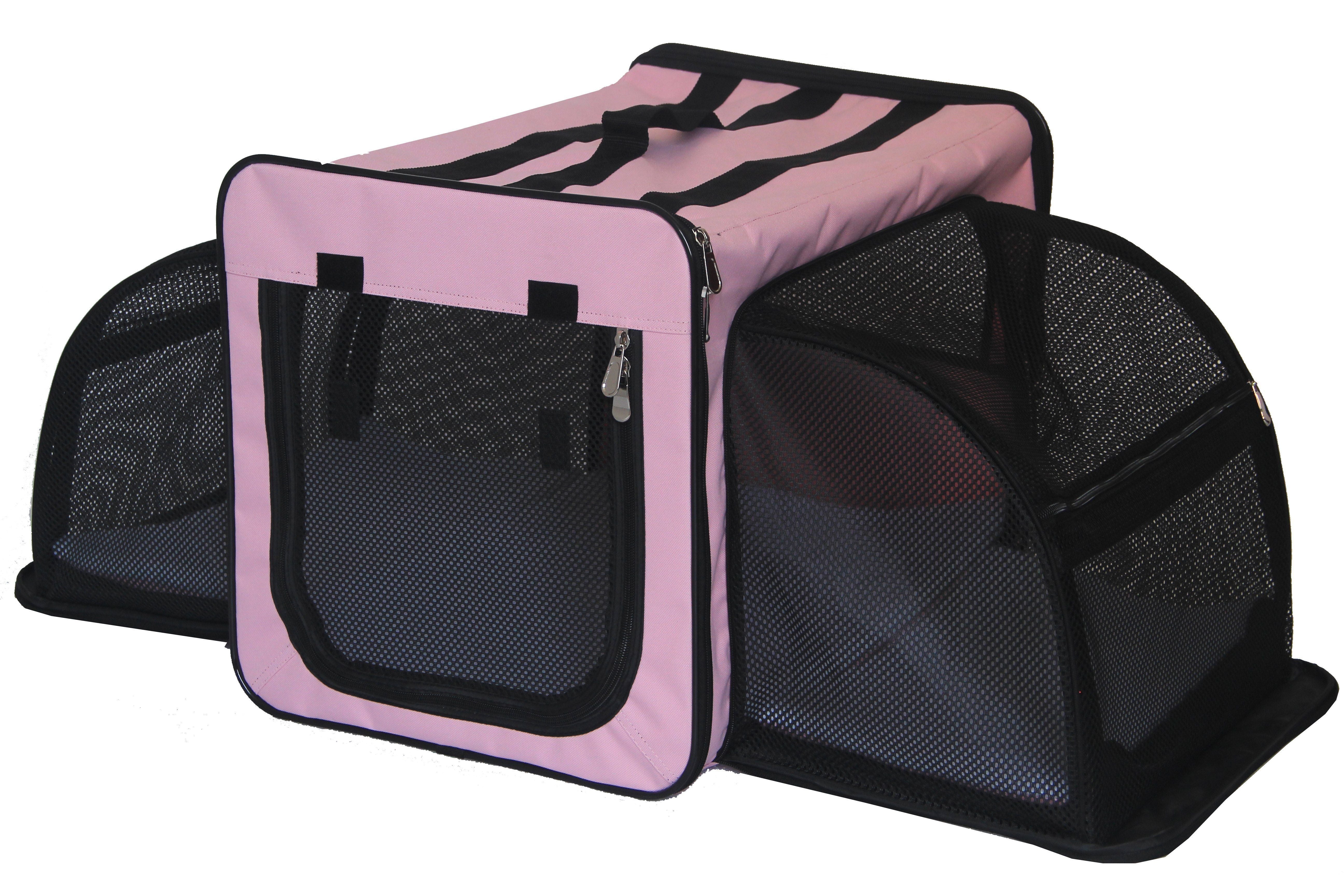 Capacious Dual Sided Expandable Folding Lightweight Pet Dog Crate