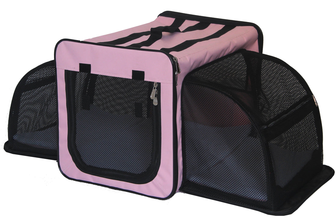 Capacious Dual Sided Expandable Folding Lightweight Pet Dog Crate