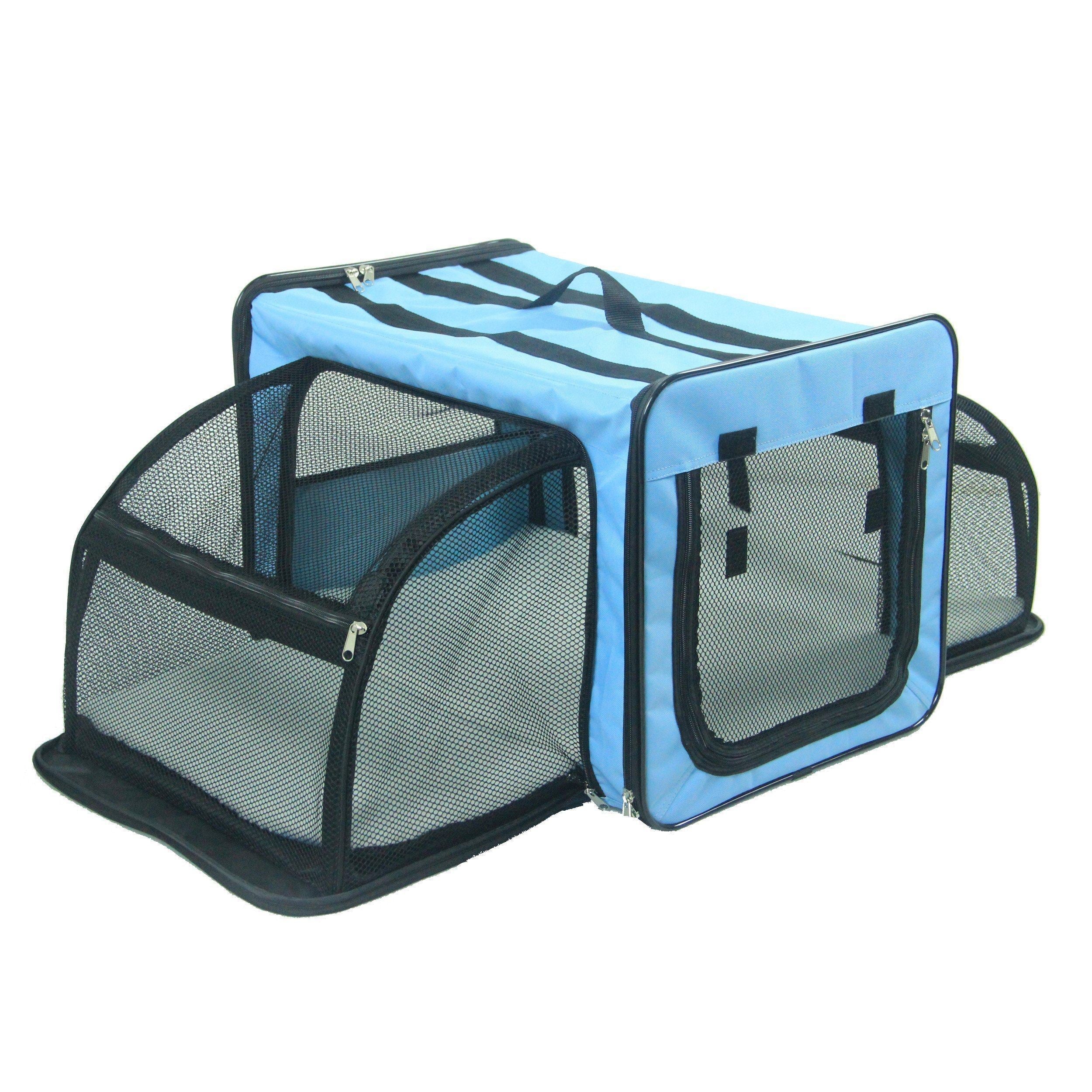 Capacious Dual Sided Expandable Folding Lightweight Pet Dog Crate