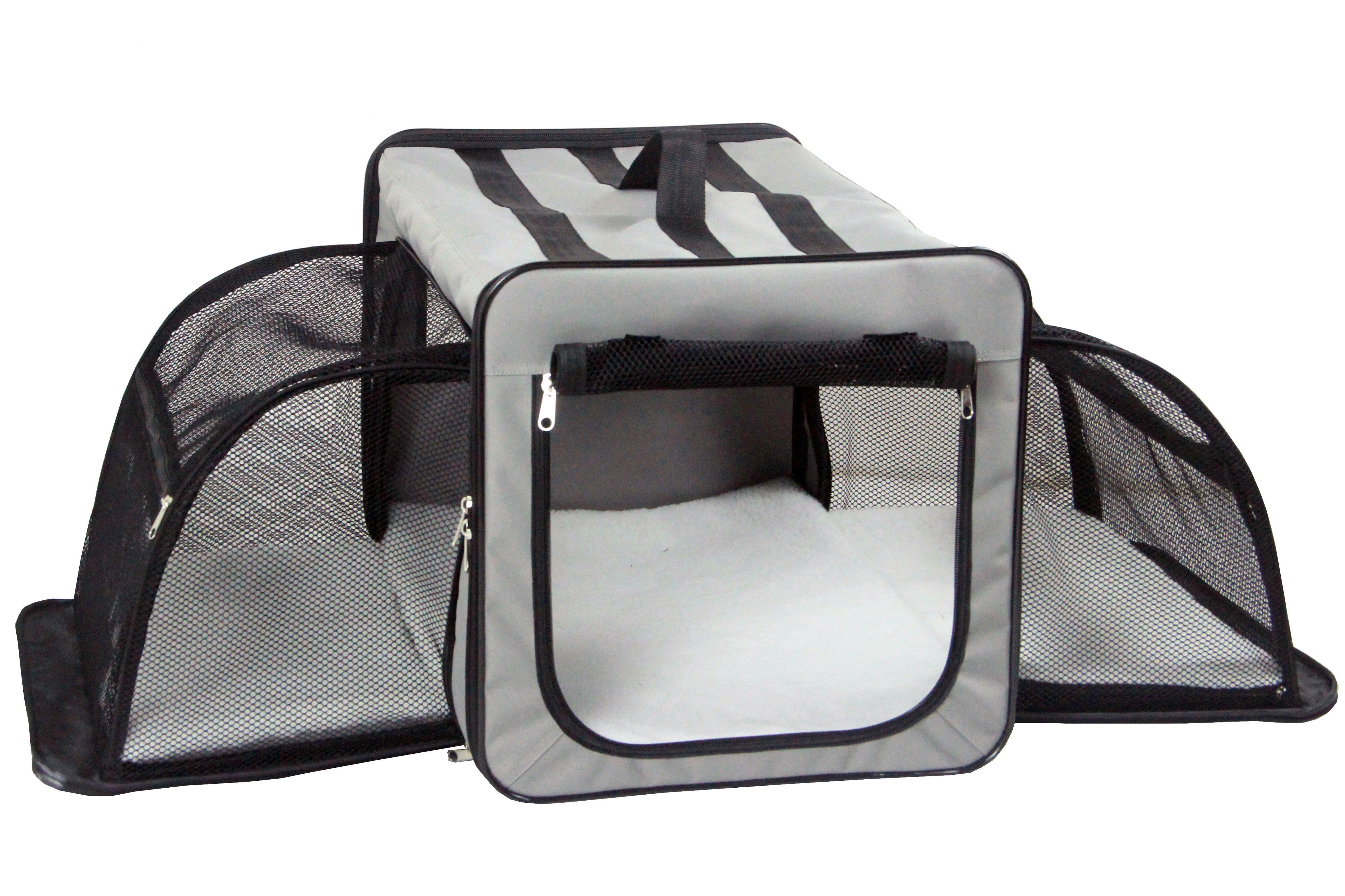 Capacious Dual Sided Expandable Folding Lightweight Pet Dog Crate