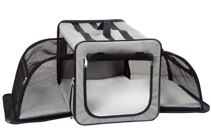 Capacious Dual Sided Expandable Folding Lightweight Pet Dog Crate