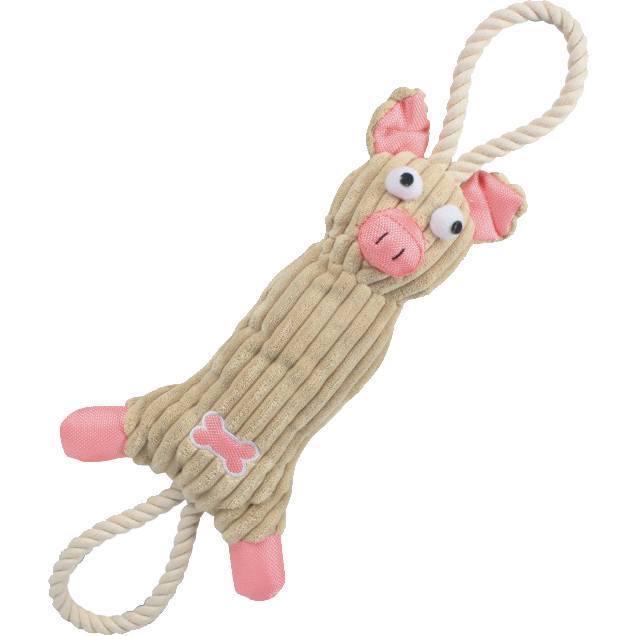 Plush Cow Jute Rope Squeaky Tug Dog Toy