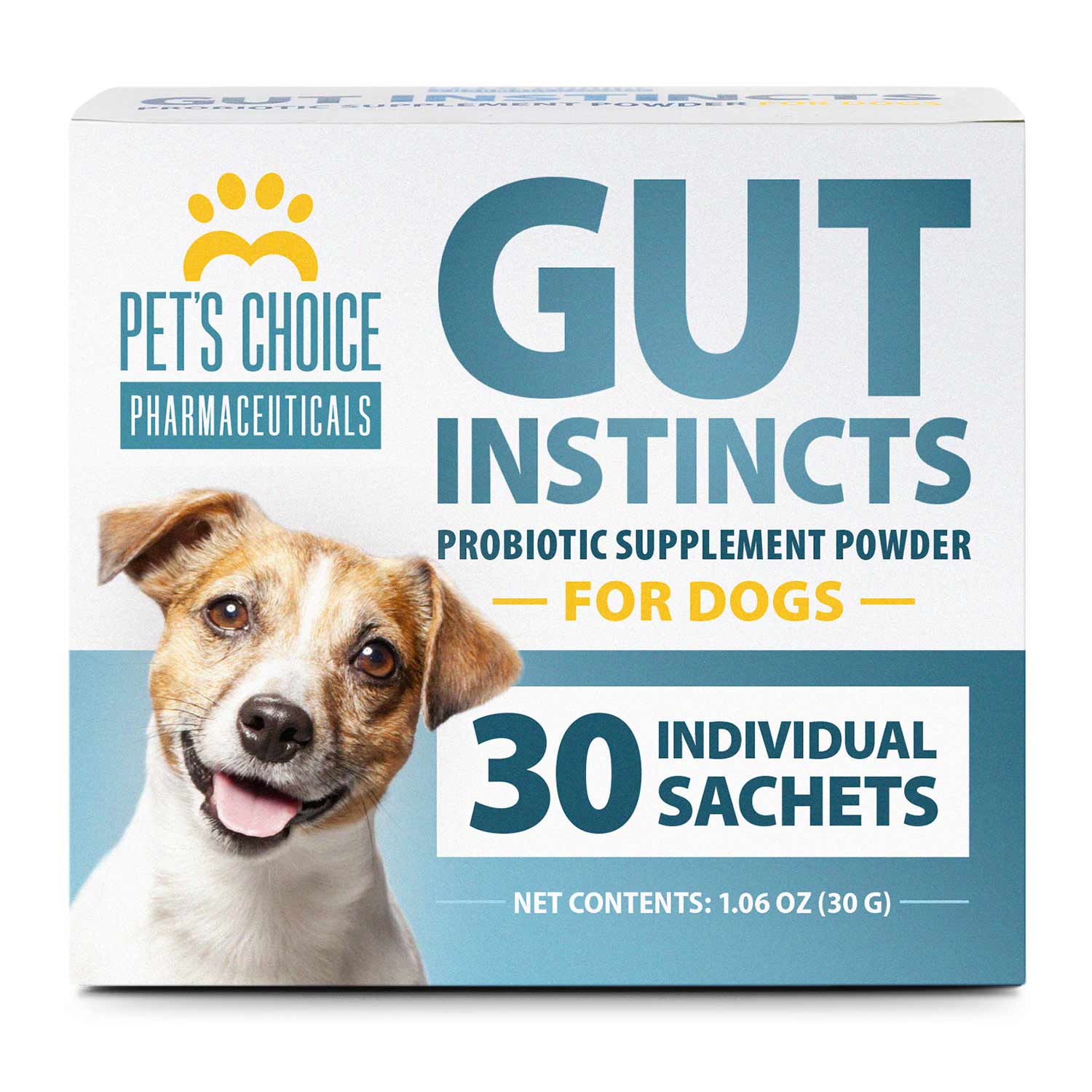 Pet's Choice Gut Instincts Probiotic Powder for Dogs – Daily Digestive & Immune Support, 30 Count