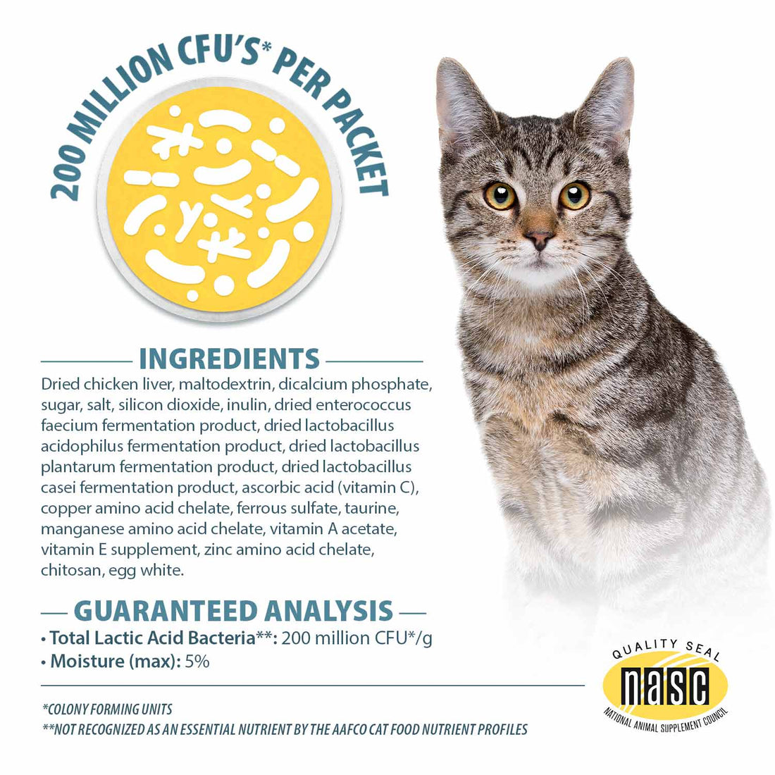 Pet’s Choice Gut Instincts Probiotic for Cats, Digestive & Immune Support, 30 Powder Packets, Made in USA