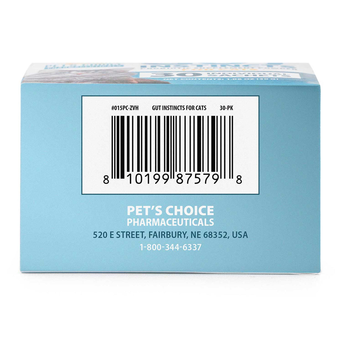 Pet’s Choice Gut Instincts Probiotic for Cats, Digestive & Immune Support, 30 Powder Packets, Made in USA